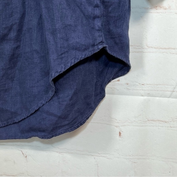 Polo Ralph Lauren 100% Linen Off Shoulder Boat Neck Top Womens Large Blue - Picture 11 of 13